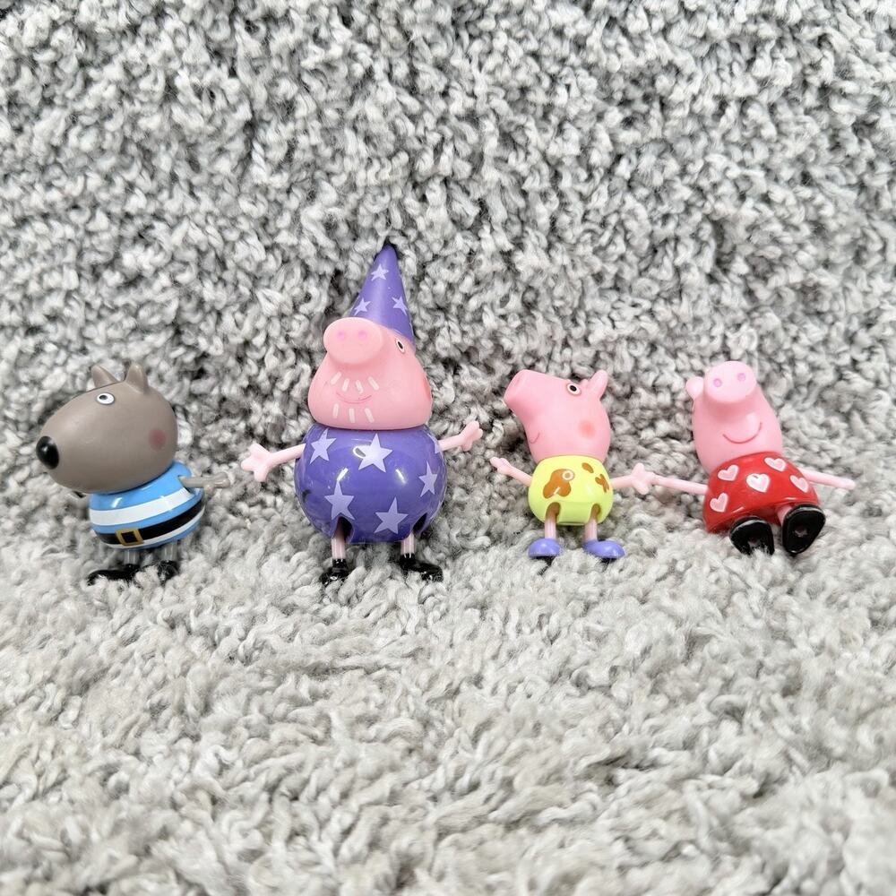 Peppa Pig Figure Lot of 4 Daddy Pig George Peppa Danny Dog Costume Figures